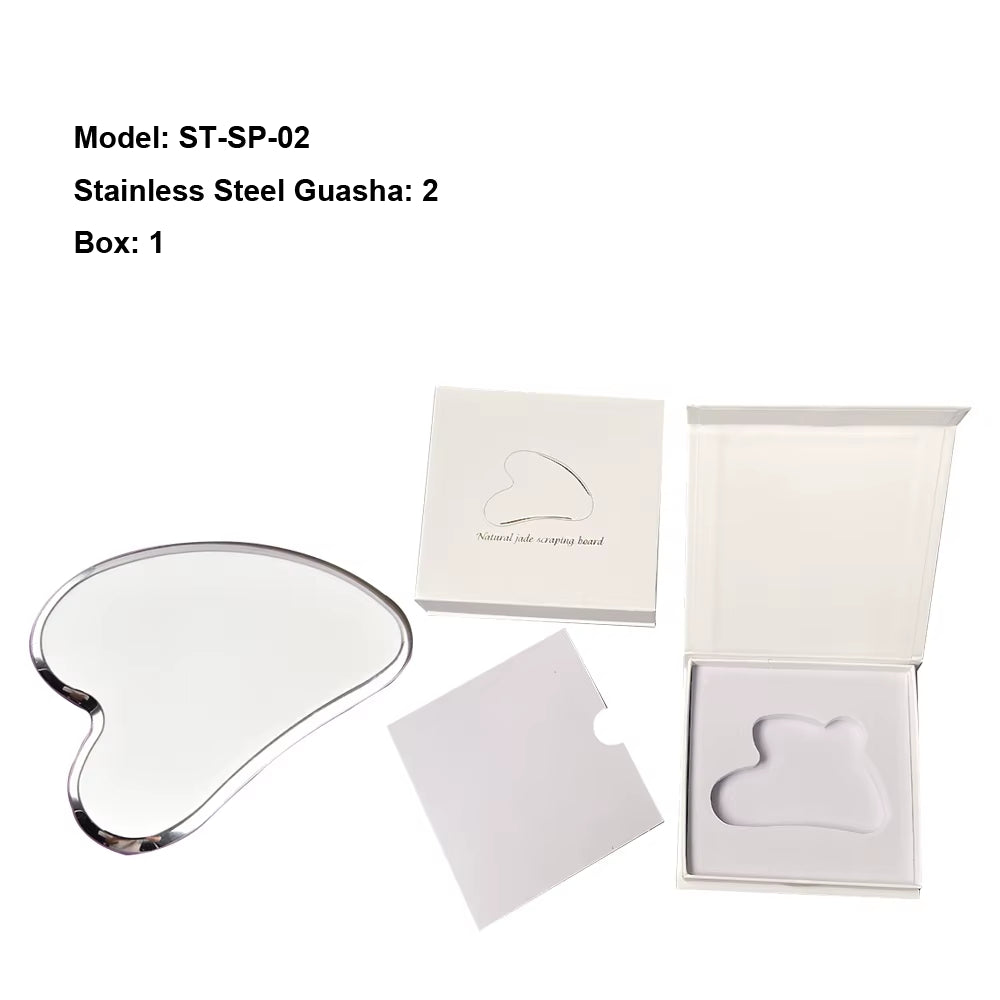 304 Stainless Steel Roller and Guasha Set Kit Massage Tool Facial Massager for Face Eye Neck Body